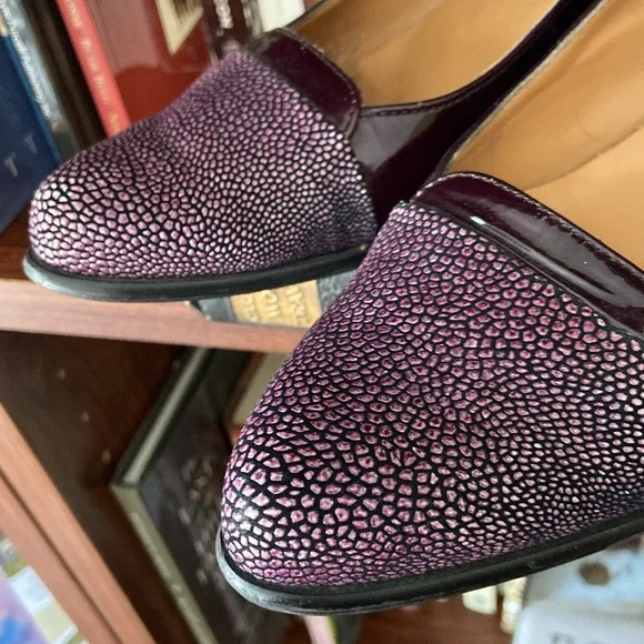 France Mode Purple Leather Mary Jane Shoes Made in France Women's Size 8 - 8.5 - Picture 11 of 16